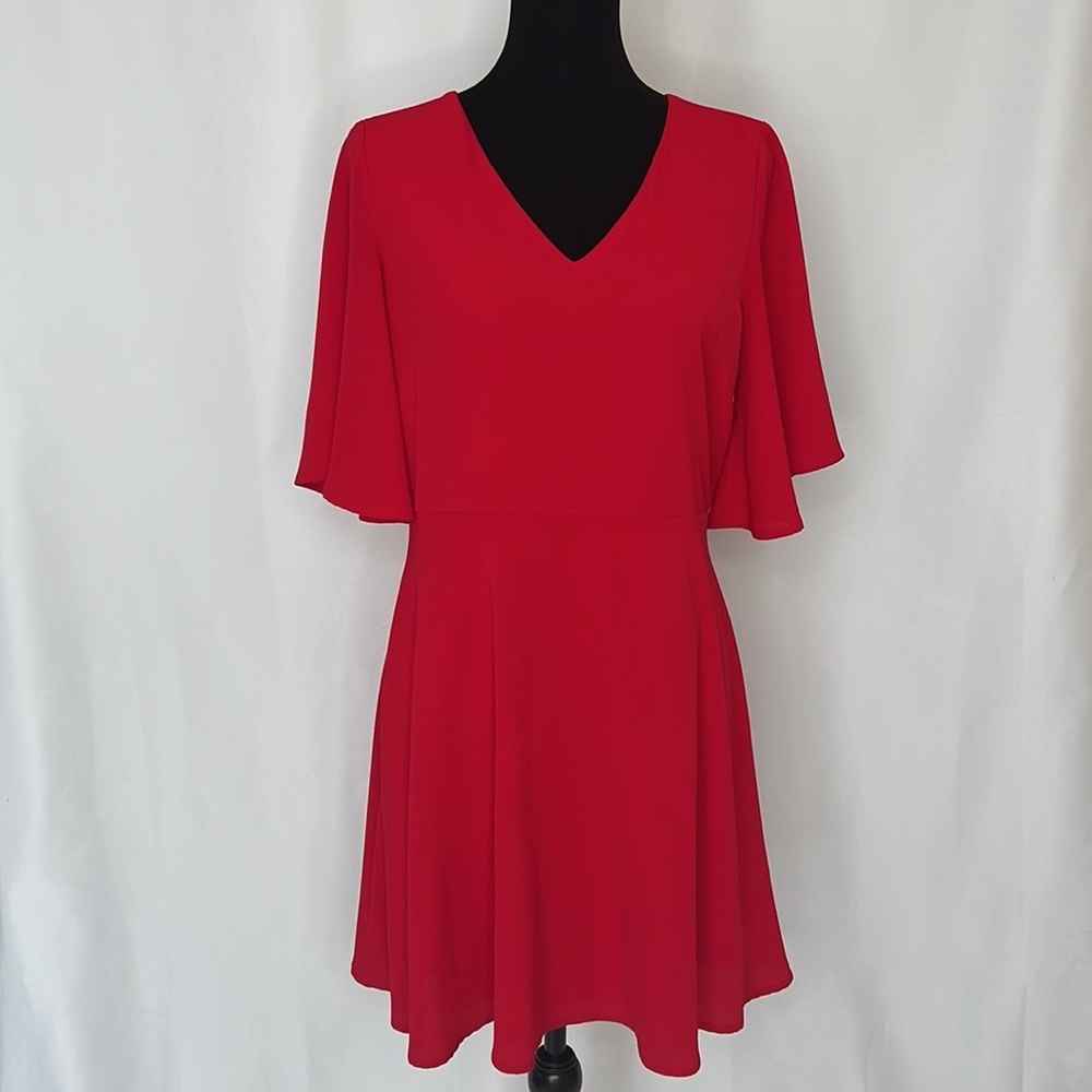 London Times Petite Red Fit & Flare Dress 12P